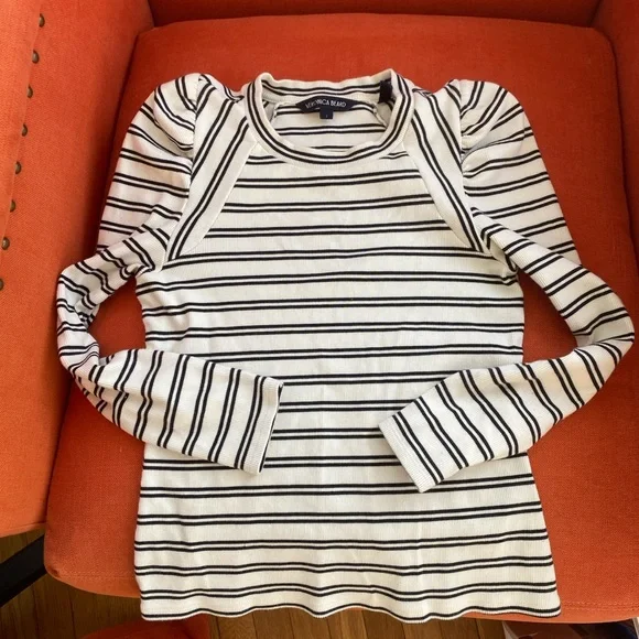 Veronica beard puff sleeve long sleeve tee S - Picture 1 of 3